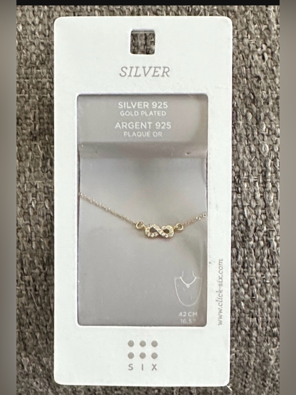 NWT Elegant 925 Sterling Silver Gold Plated Infinity Bling 16.5" Necklace ✨